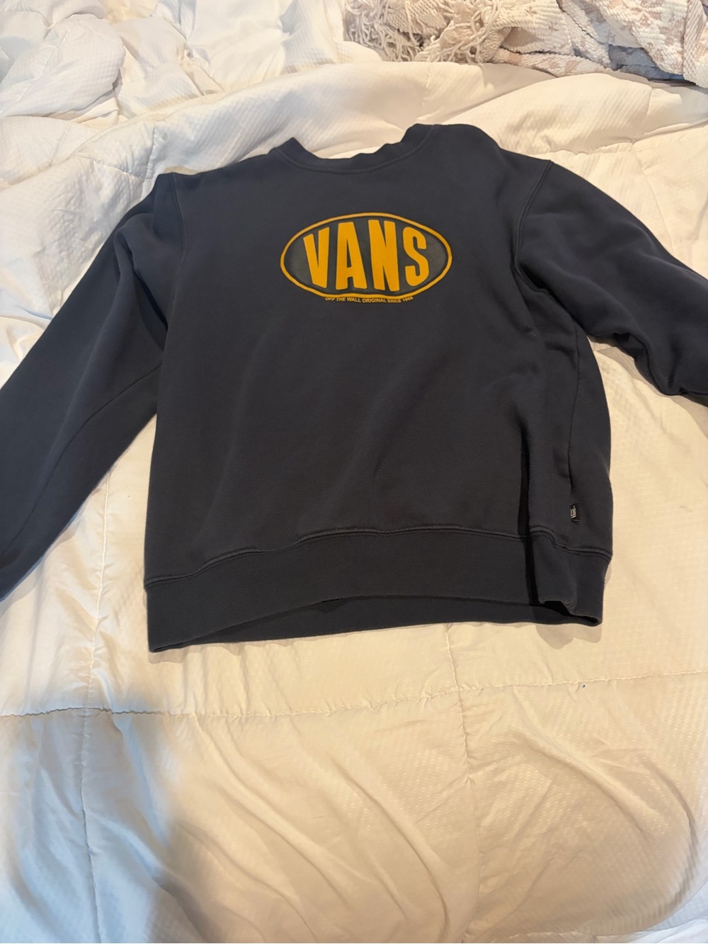 Vans Crewneck Sweatshirt in Navy with Yellow Logo